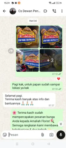 Testimonial Papan Bunga Pernikahan polonia